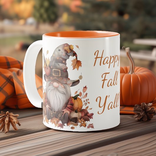 Glücklicher Fall, Y'all Gnome Zweifarbige Tasse