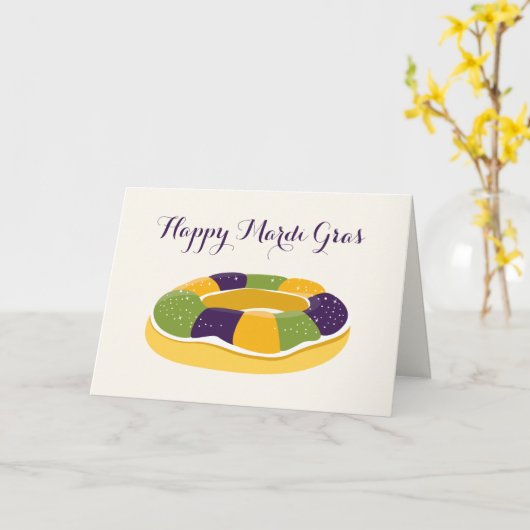 Glücklicher Faschingsdienstag Karneval-König-Cake Karte (Gelbe Blume)