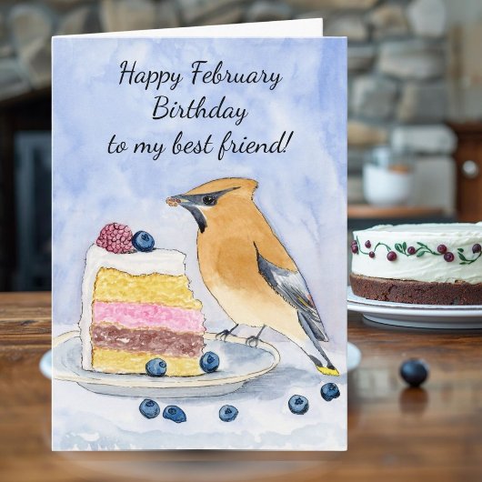 Glücklicher Februar-Geburtstag-Vogel Freund Karte