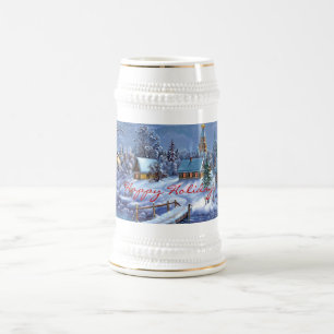 Glücklicher Feiertag Stein Bierglas