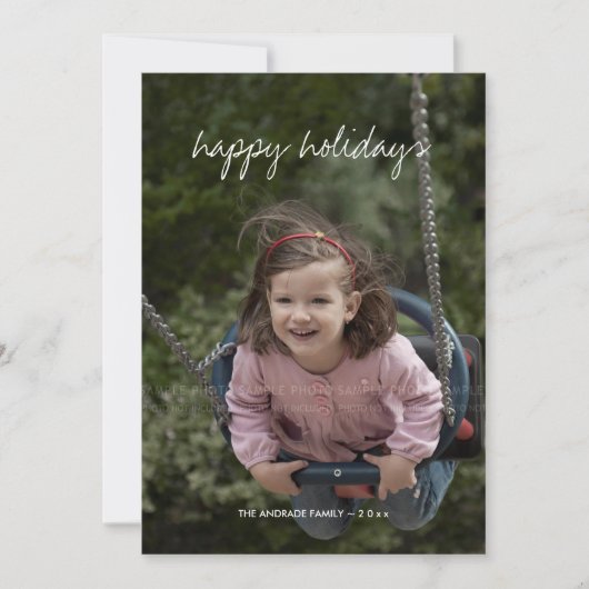 Glücklicher Feiertags-WeihnachtsFoto-Feiertag Feiertagskarte (Vorderseite)