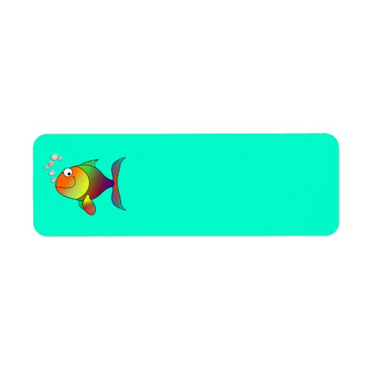 Glücklicher Fisch Etikett (Vorne)