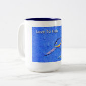 Glücklicher Fisch Lure Zweifarbige Tasse (Vorderseite Links)