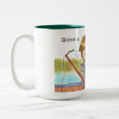 Glücklicher Fischen Junge Zweifarbige Tasse (Links)