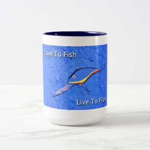 Glücklicher Fischen-Köder Zweifarbige Tasse