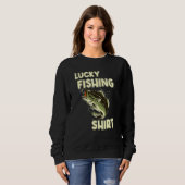 Glücklicher Fischfang Bass Fischen Sweatshirt (Vorne ganz)