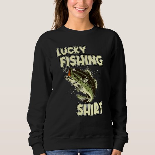 Glücklicher Fischfang Bass Fischen Sweatshirt (Vorderseite)