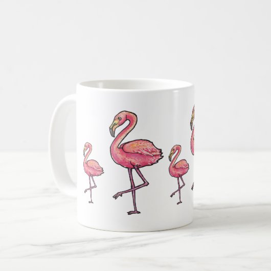 Glücklicher Flamingo Kaffeetasse (Vorderseite Links)