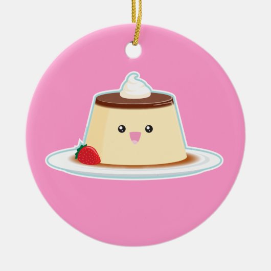 Glücklicher Flan Keramik Ornament (Vorne)