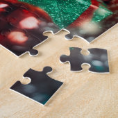 Glücklicher französischer Bulldog am Heiligabend Puzzle (Seite)