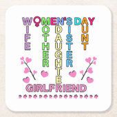 Glücklicher Frauentag Rechteckiger Pappuntersetzer (Vorderseite)