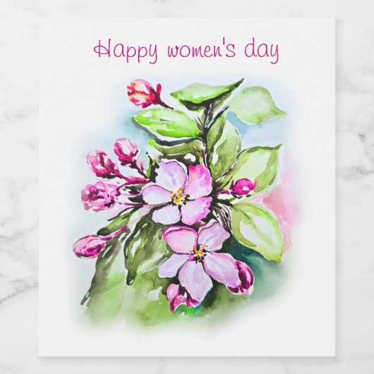 Glücklicher Frauentag Weinetikett (Einzelnes Label)