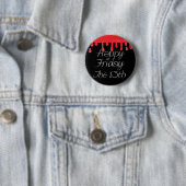 Glücklicher Freitag der 13. Beängstigende Blutknop Button (Beispiel)
