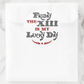 Glücklicher Freitag der 13. Round White Sticker (Tasche)