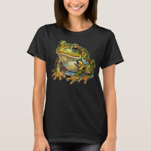 Glücklicher Frosch Buntes Kunstwerk Symbol für gut T-Shirt