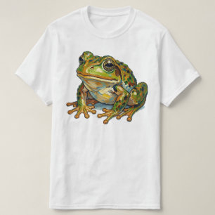 Glücklicher Frosch Buntes Kunstwerk Symbol für gut T-Shirt
