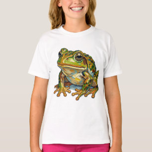 Glücklicher Frosch Buntes Kunstwerk Symbol für gut T-Shirt