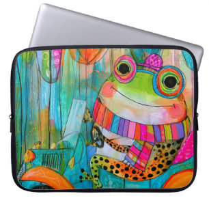 Glücklicher Frosch Fröhliches Straßenabenteuer Laptopschutzhülle