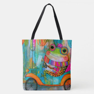 Glücklicher Frosch Fröhliches Straßenabenteuer Tasche