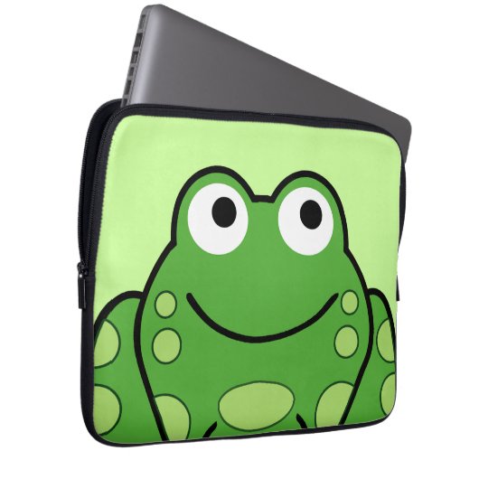Glücklicher Frosch Laptopschutzhülle (Vorne Rechts)
