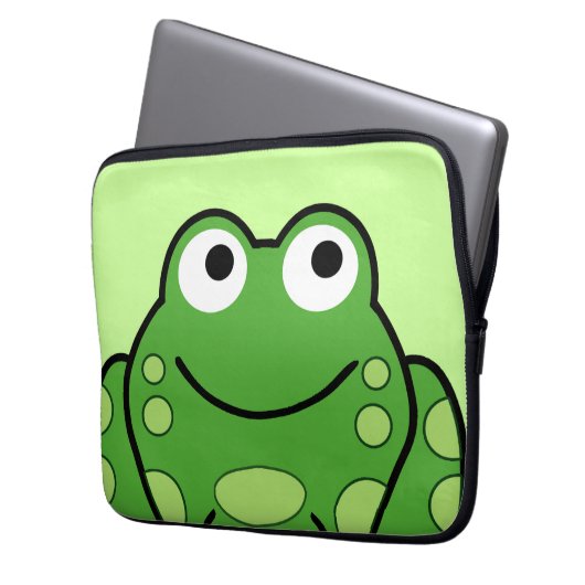 Glücklicher Frosch Laptopschutzhülle (Vorderseite Links)