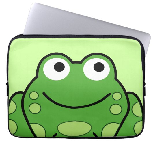 Glücklicher Frosch Laptopschutzhülle (Vorderseite)