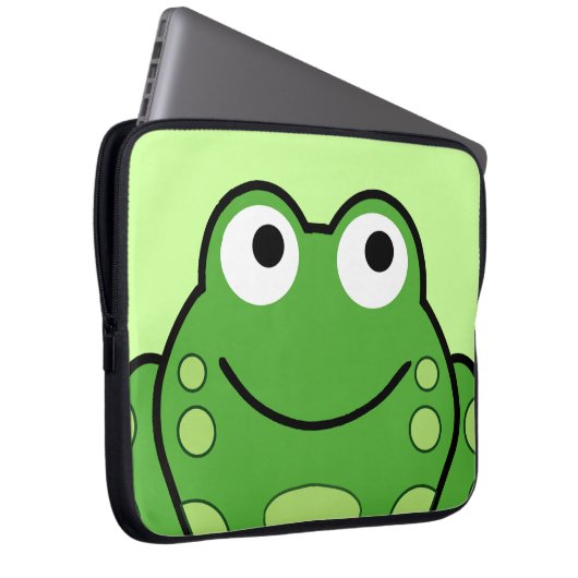Glücklicher Frosch Laptopschutzhülle (Vorne Rechts)