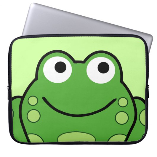Glücklicher Frosch Laptopschutzhülle (Vorderseite)