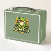 Glücklicher Frosch-Lunchbox Metall Brotdose (Rückseite)