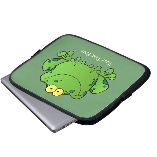 Glücklicher Frosch-(personalisierter) Fall Laptopschutzhülle (Vorne Knopf)