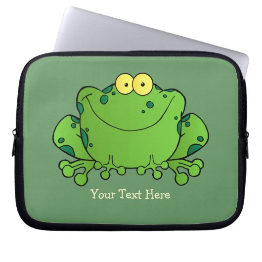 Glücklicher Frosch-(personalisierter) Fall Laptopschutzhülle (Vorderseite)