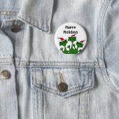 Glücklicher Frosch-WeihnachtsCartoon Button (Beispiel)