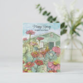 Glücklicher Frühling in Ihrem neuen Zuhause Real A Postkarte (Stehend Vorderseite)