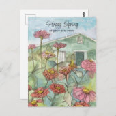 Glücklicher Frühling in Ihrem neuen Zuhause Real A Postkarte (Vorne/Hinten)