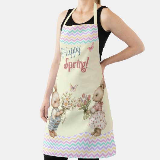 Glücklicher Frühling! Junge und Mädchen Bunny Kanb Schürze (InSitu)