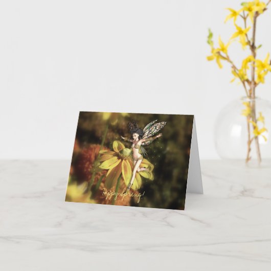 Glücklicher Frühling! Karte (Gelbe Blume)