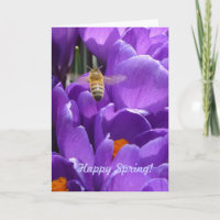 Glücklicher Frühling! "Krokusse und Honig-Biene "