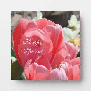 Glücklicher Frühling! Plaketten rosa Fotoplatte