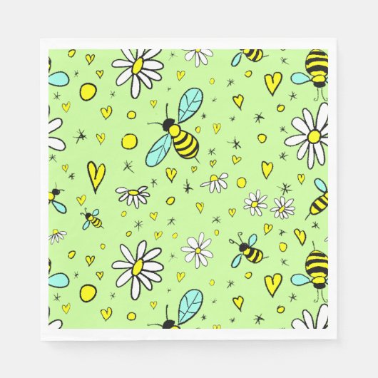 glücklicher Frühling Serviette (Vorderseite)