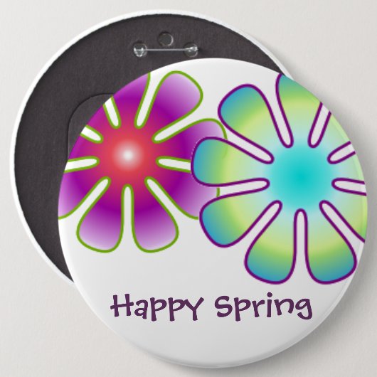 Glücklicher Frühlingsknopf Button (Vorne & Hinten)