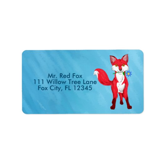 Glücklicher Fuchs Adressaufkleber (Vorne)