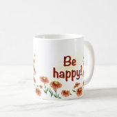 Glücklicher Fuchs in Helenium-Blume Kaffeetasse (VorderseiteRechts)