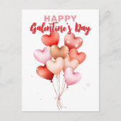 Glücklicher Galentinstag mit herzförmigen Balloons Postkarte (Vorderseite)