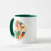 Glücklicher Gartenzwerg Tasse (Vorderseite Links)