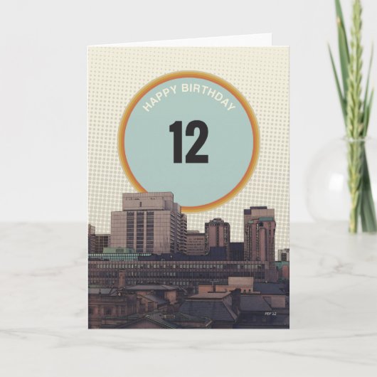 Glücklicher Geburtstag 12 Jahre alt Karte (Vorderseite)
