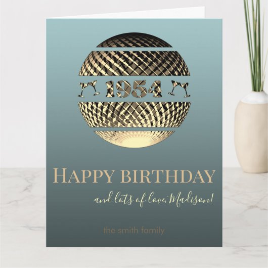 Glücklicher Geburtstag 1954 Gold 70. Karte (Vorderseite)