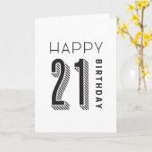 Glücklicher Geburtstag 21 Karte (Gelbe Blume)