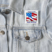 Glücklicher Geburtstag 4th-of-July! Button (Beispiel)