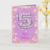 Glücklicher Geburtstag 5 Karte (Gelbe Blume)