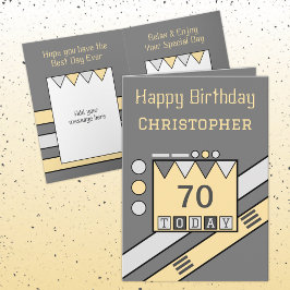 Glücklicher Geburtstag 70 heute hinzufügen Namen g Karte
